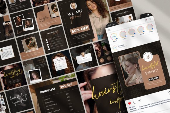 Hair Stylist IG Canva Post Templates