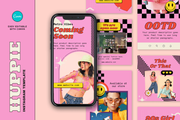 Huppie Retro Fashion Instagram Templates