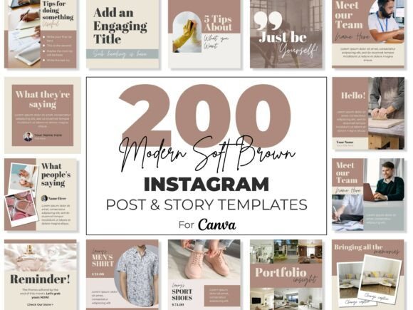 Instagram Canva Templates Soft Brown