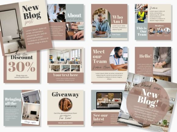 Instagram Canva Templates Soft Brown