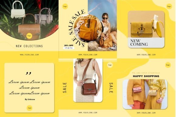 Instagram Post Template Yellow Fashion