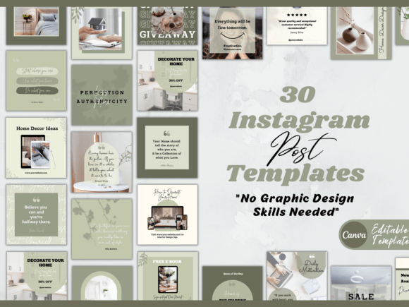 Instagram Post Templates for Canva-green