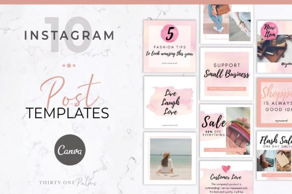 Instagram Posts for Canva | Watercolor