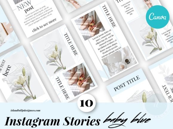 Instagram Stories Canva Templates Blue