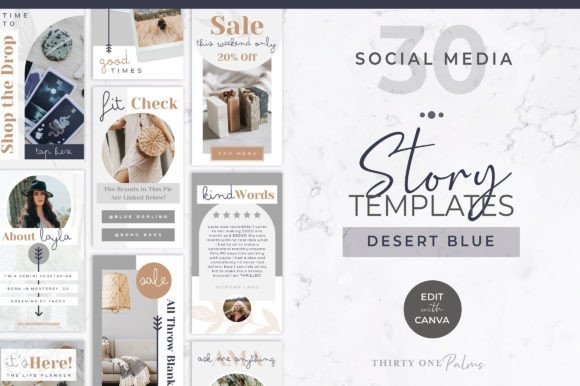 Instagram Stories for Canva | Blue