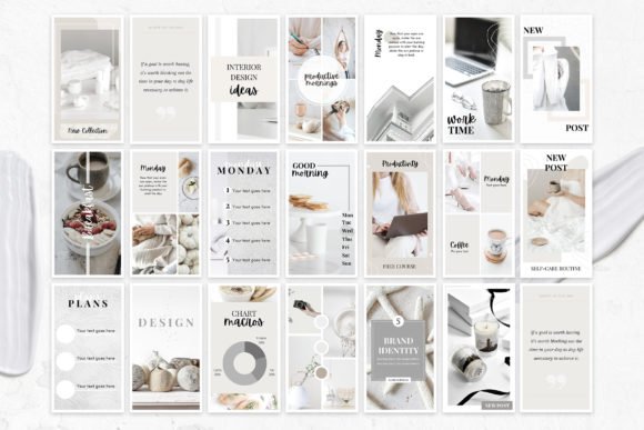 Instagram Story Canva Templates in White