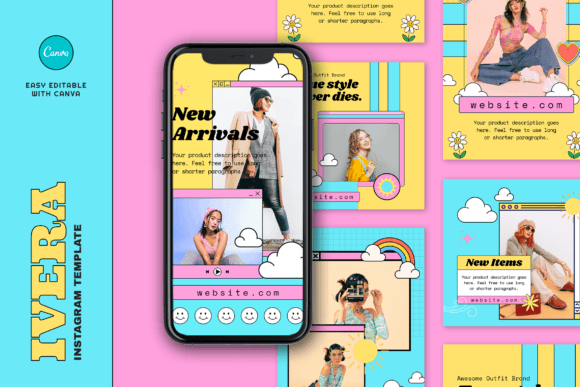Ivera Retro Fashion Instagram Templates