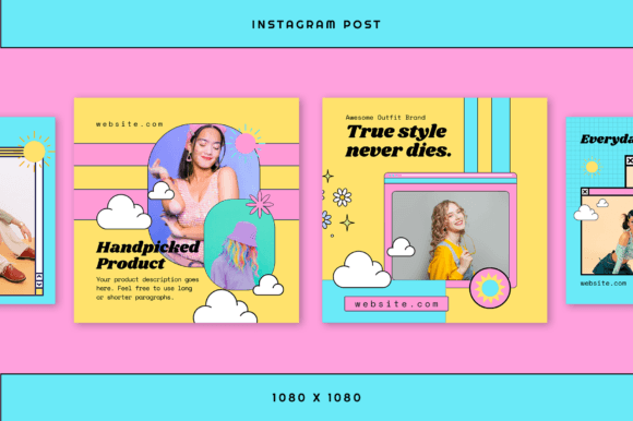Ivera Retro Fashion Instagram Templates