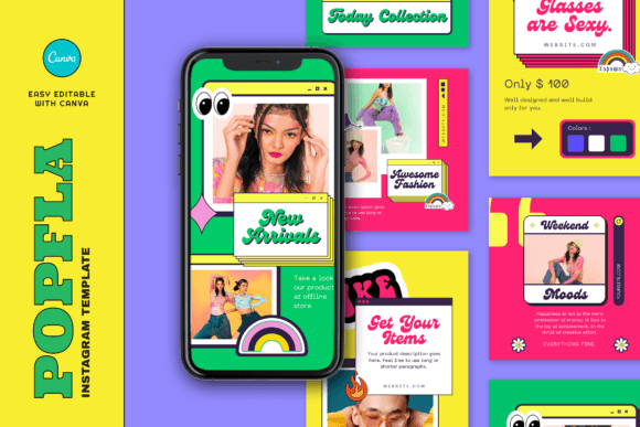 Popfla Retro Fashion Instagram Template