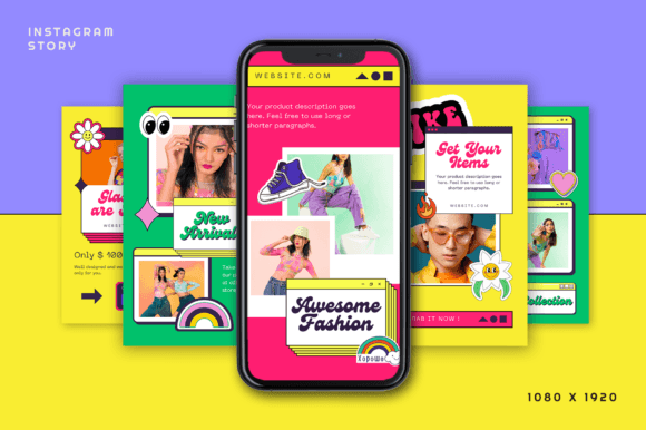 Popfla Retro Fashion Instagram Template