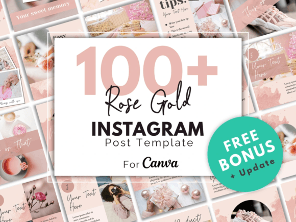 Rose Gold Instagram Canva Template