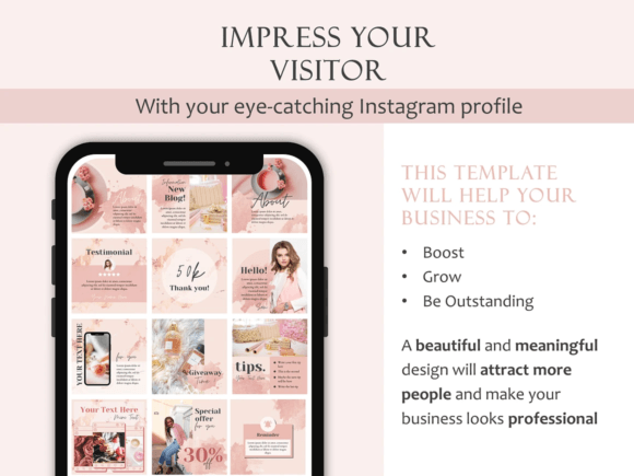 Rose Gold Instagram Canva Template