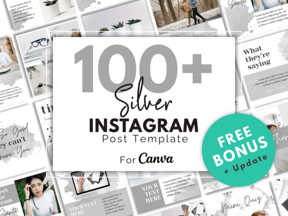 Silver Instagram Post Template Canva
