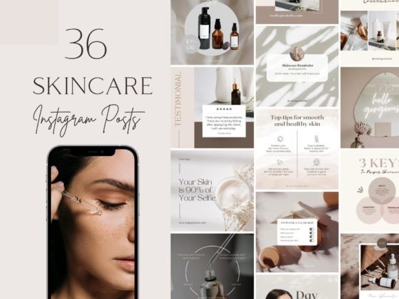 Skincare Instagram Beauty Template Canva