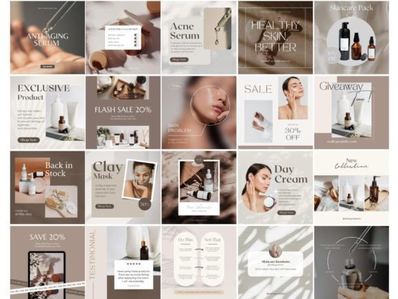 Skincare Instagram Beauty Template Canva