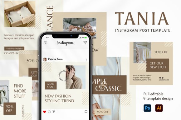 Tania Fashion Instagram Post Templates
