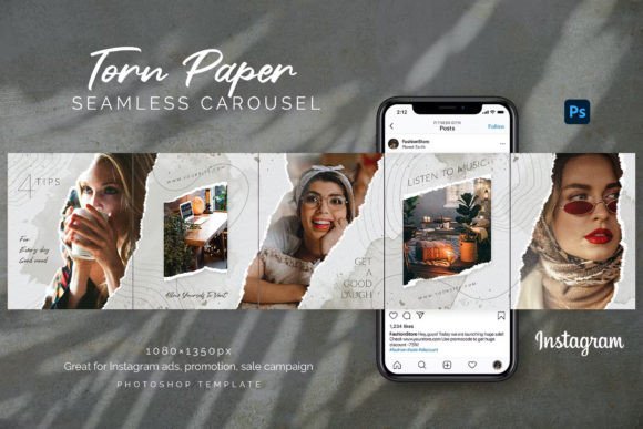 Torn Paper Instagram Carousel for Bloggers