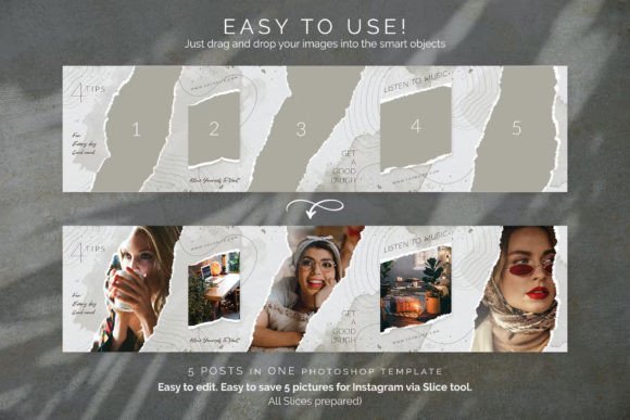 Torn Paper Instagram Carousel for Bloggers