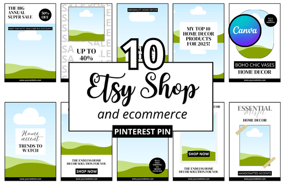 10 Etsy Shop Ecommerce Pinterest Pin