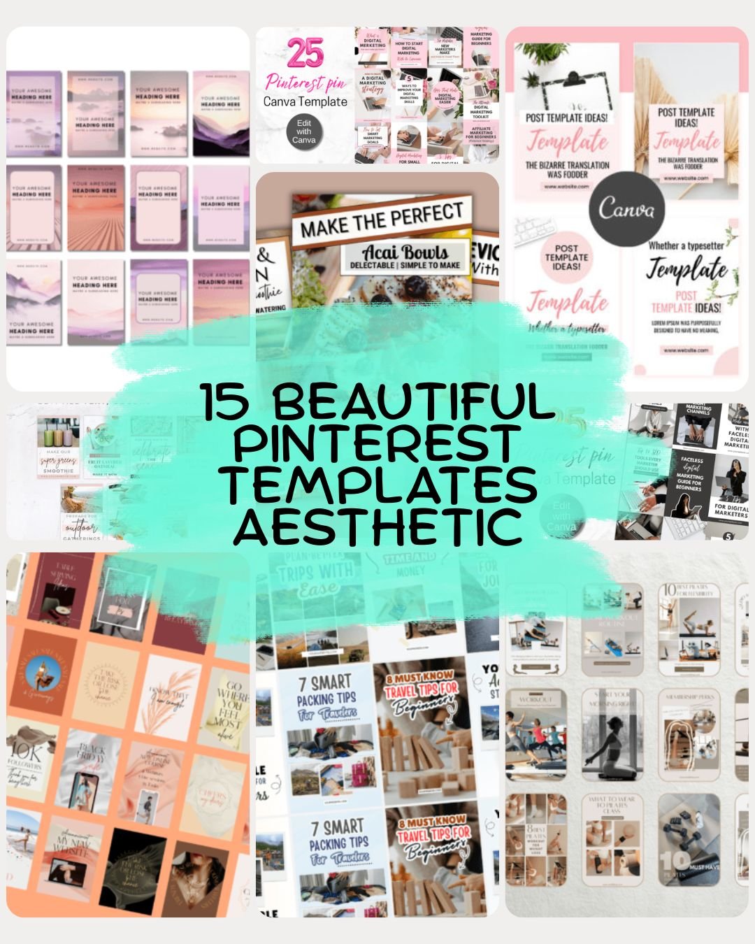 15 Beautiful Pinterest Templates Aesthetic That Attract Clicks & Saves