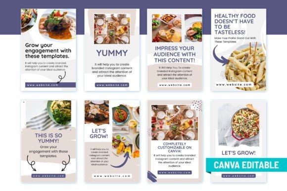 20 Food Canva Pins Template
