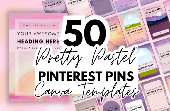 50 Pastel Pinterest Pins Canva Template