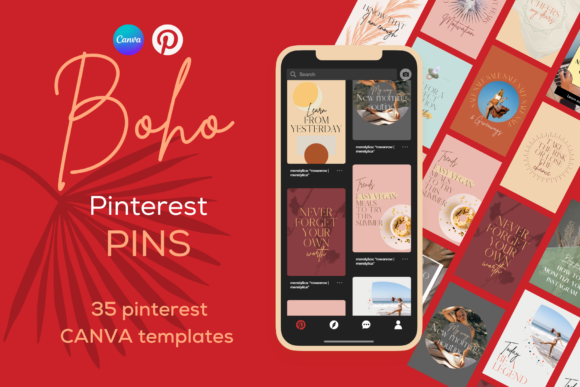 Boho Pinterest Pins Canva