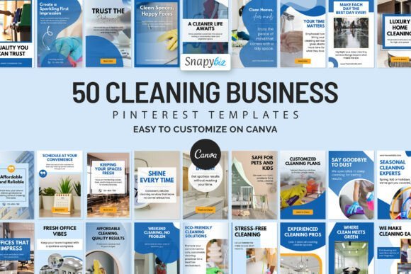 Cleaning Business Pinterest Canva Design