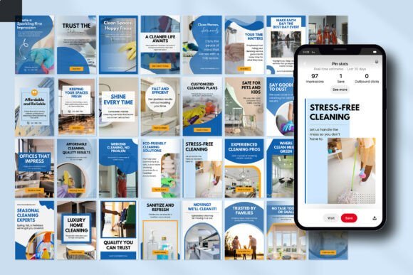 Cleaning Business Pinterest Canva Design