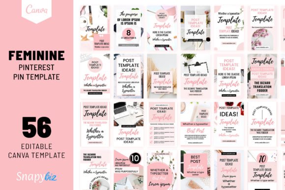 Feminine Canva Pinterest Template