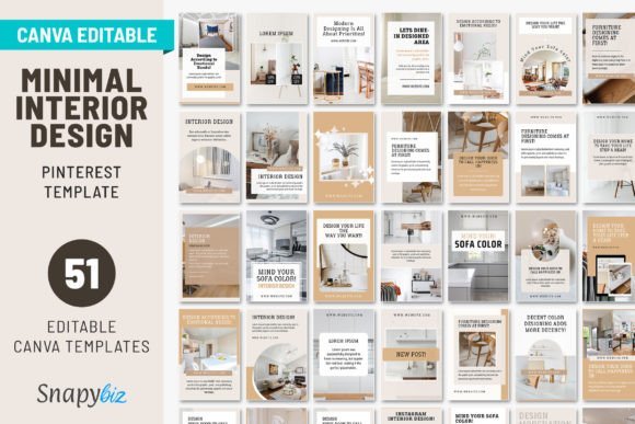 Interior Design Pinterest Canva Template