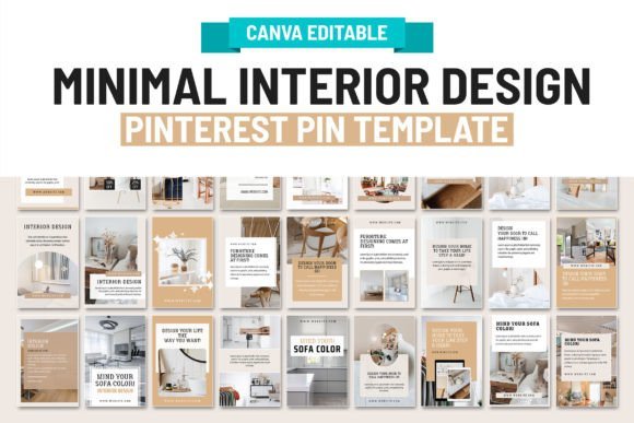 Interior Design Pinterest Canva Template