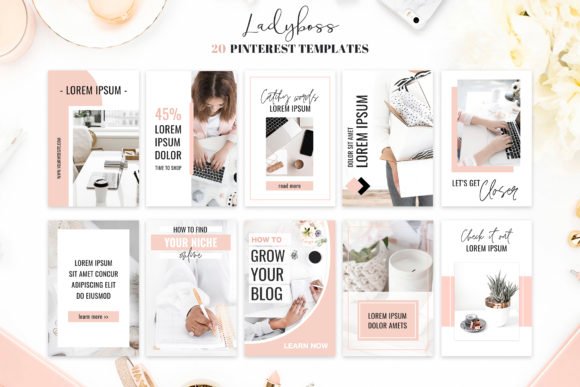 Ladyboss Pinterest Templates Canva
