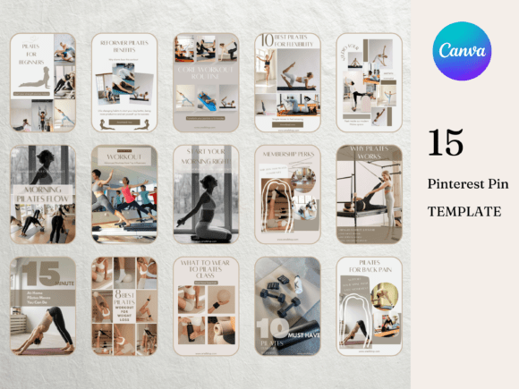 Pilates Studio Pinterest Pin Templates