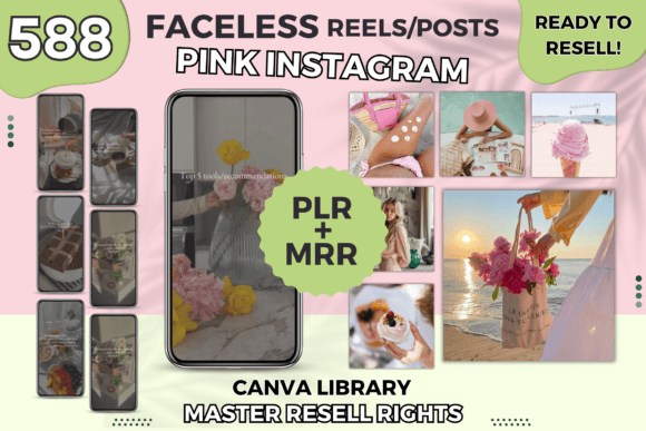 Pink Instagram Reels PLR Faceless Reels
