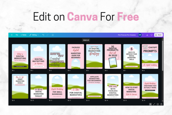 Pinterest Pins Canva Template Mockups