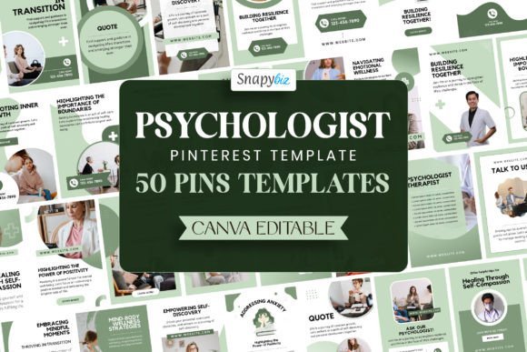 Psychologist Pinterest Canva Template
