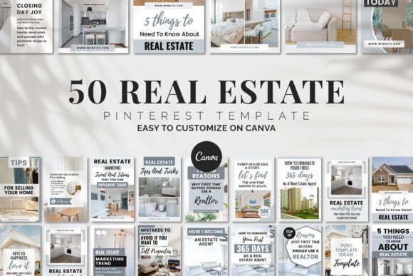 Real Estate Pinterest Canva Template