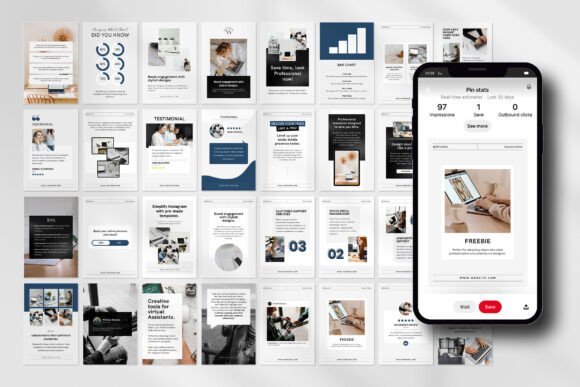 Virtual Assistant Pinterest Templates